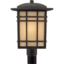 Hickory 1 Light 17" Tall Post Lantern with Opaque Linen Glass