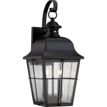 Lea 2 Light 18-1/2" Tall Outdoor Wall Sconce with Seeded Glass Panels