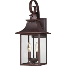 Coffey 2 Light 19" High Outdoor Wall Sconce with Clear Glass Shade