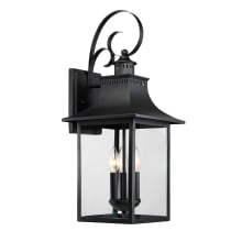 Coffey 3 Light 23-1/2" High Outdoor Wall Sconce with Clear Glass Shade