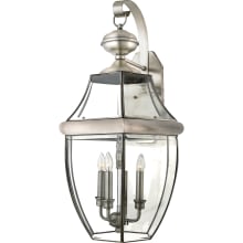 Gaines 3 Light 23" Tall Outdoor Wall Sconce with Clear Glass
