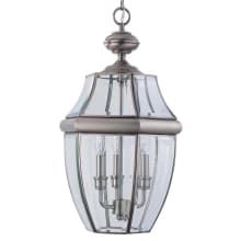 Coles 3 Light 12" Wide Outdoor Taper Candle Full Sized Pendant