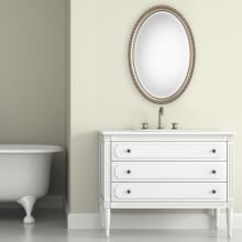 32" x 22" Oval Beaded Frame Vanity Bathroom Wall Mirror