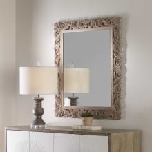 37" x 31" Ornate Carved Frame Accent Wall Mirror