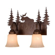Gabriel 2 Light 17" Wide Bathroom Vanity Light with Moose Accents