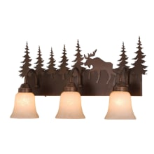 Gabriel 3 Light 25" Wide Bathroom Vanity Light with Moose Accents