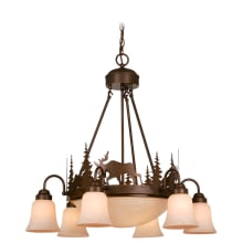 Gabriel 9 Light 29" Wide Chandelier with Moose Accents