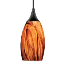 Christopher 1 Light Mini Pendant with Smoky Fire Glass Shade