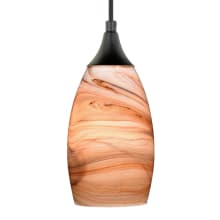 Christopher 1 Light Mini Pendant with Toffee Swirl Glass