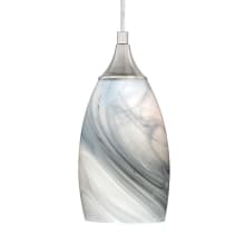 Christopher Single Light 5" Wide Mini Pendant with Marble Swirl Glass Shade