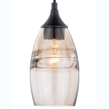 Christopher Single Light 5" Wide Pendant with Amber Fog Glass