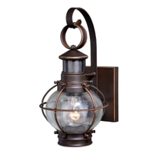 Thiago 14" Tall Outdoor Wall Sconce with Seedy Glass Shade