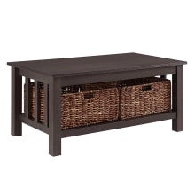 Casual Contemporary 40" Long Coffee Table with Wicker Baskets
