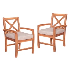 Melbourne Pack of Two 24" Wide Polyester and Wood Outdoor Accent Chair