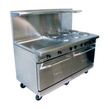 NEW 60" Double Oven Range Combo Griddle Cheese Melter 6 Burner Hot Plate NSF