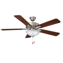 Star Light 52" 5 Blade Indoor Ceiling Fan with LED Bulbs Included