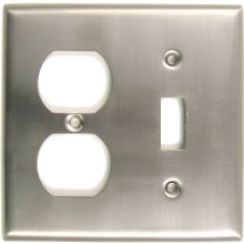 2 Gang Combo Duplex Outlet and Toggle Switch Wall Plate Cover