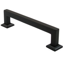 Modern 5" Center to Center Square Handle Cabinet Pull with Backplates