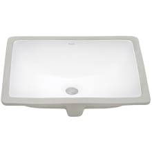 Krona 17" Rectangular Porcelain Undermount Bathroom Sink with Overflow