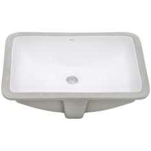 Krona 19" Rectangular Porcelain Undermount Bathroom Sink with Overflow
