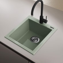 epiGranite 16-1/8" Drop In Single Basin Granite Composite Kitchen Sink with Basket Strainer