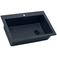 epiGranite 33" Drop In Single Basin Granite Composite Kitchen Sink with Sound Dampening