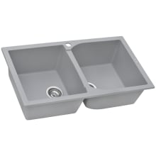 epiGranite 34" Undermount Double Basin Granite Composite Kitchen Sink