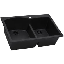 epiGranite 33" Drop-In Double Basin Granite Composite Kitchen Sink