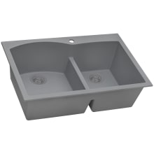 epiGranite 33" Drop-In Double Basin Granite Composite Kitchen Sink