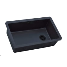 epiGranite 31-3/4" Undermount Single Basin Granite Composite Kitchen Sink with Basket Strainer