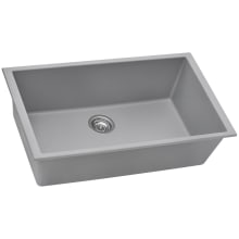 epiGranite 33" Undermount Single Basin Granite Composite Kitchen Sink with Basket Strainer