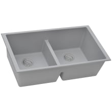 epiGranite 33" Undermount Double Basin Granite Composite Kitchen Sink