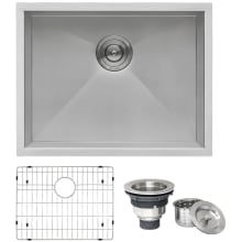 Nesta 23" Undermount Single Basin 16 Gauge Stainless Steel Kitchen Sink with Basin Rack and Basket Strainer