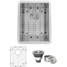 Nesta 14" Undermount Single Basin 16 Gauge Stainless Steel Kitchen Sink with Basin Rack and Basket Strainer