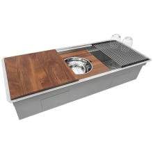 Roma 45" Undermount Single Basin Stainless Steel Workstation Kitchen Sink with Sound Dampening Technology