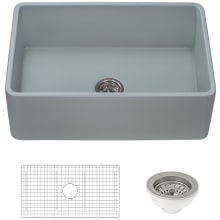 Fiamma 33" Farmhouse Apron-Front Single Basin Fireclay Kitchen Sink with Sound Dampening