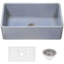 Fiamma 33" Farmhouse Apron-Front Single Basin Fireclay Kitchen Sink with Sound Dampening