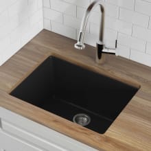 Fiamma 24" Undermount Single Basin Fireclay Kitchen Sink with Basket Strainer
