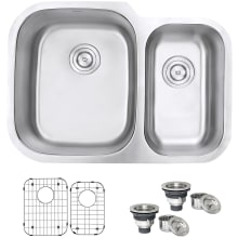 Parmi 29" Undermount Double Basin 16 Gauge Stainless Steel Kitchen Sink with 2 Basin Racks and 2 Basket Strainers