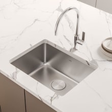 Modena 20" Undermount Single Basin Stainless Steel Bar Sink with Basin Rack and Basket Strainer