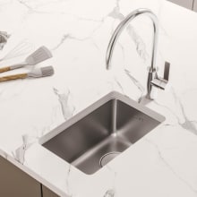 Modena 12" Undermount Single Basin Stainless Steel Bar Sink with Basin Rack and Basket Strainer