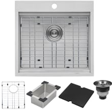 Merino 21" Drop In Single Basin Stainless Steel Outdoor Sink with Basin Rack Included