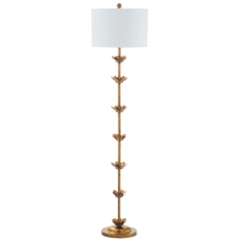 Lotus Lamp L B Safavieh Landen Single Light 63-1/2″ Tall LED Novelty Floor Lamp with Cotton Shade