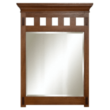 American Craftsman 30" Framed Mirror with Crown Molding
