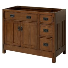 American Craftsman 42" Single Free Standing Vanity Cabinet - Less Vanity Top