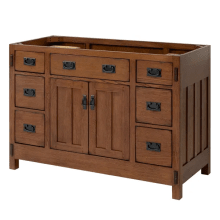 American Craftsman 48" Single Freestanding Oak Vanity Cabinet Only – Less Vanity Top