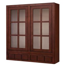 Lakewood 36" x 42" Kitchen Wall Cabinet with Glass Doors and 6 Drawers