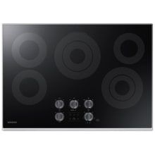 30 Inch Wide Built In Electric Cooktop with Rapid Boil and WiFi Connectivity