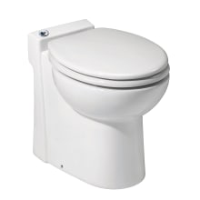 SANICOMPACT 1.28 GPF Dual Flush Round Toilet Bowl Only with Push Button Flush and Macerator - Seat Included