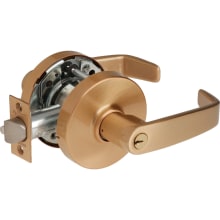 10 Line Panic Proof Grade 1 Keyed Entry Single Cylinder Door Lever Set with L Lever and Push Button Turn Lock